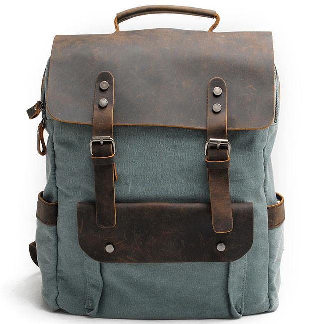 leather camping backpack