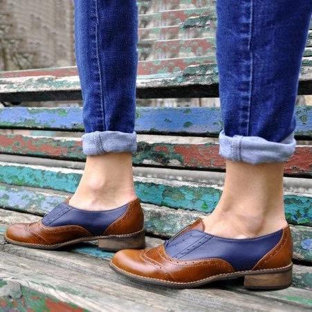 color block oxford shoes