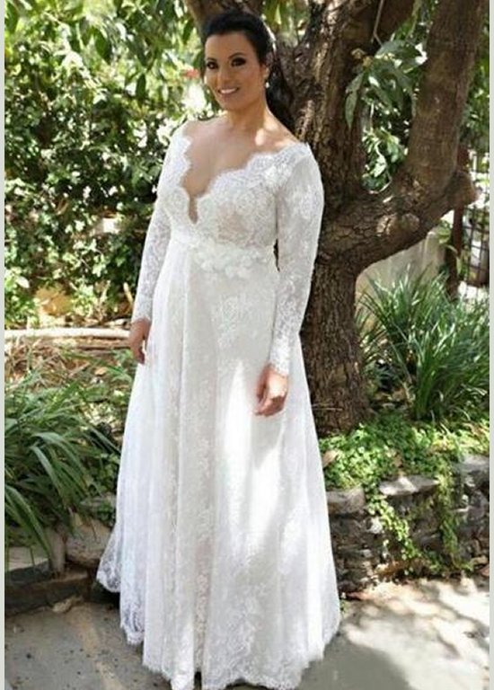 a line wedding dresses plus size