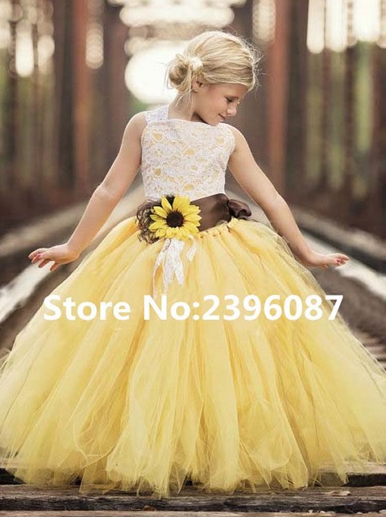 Sunflower yellow hot sale flower girl dress