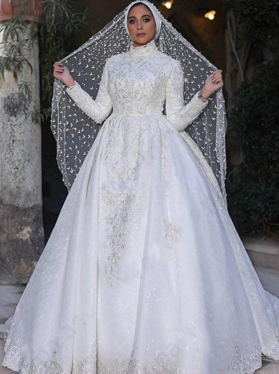 simple hijab wedding dress