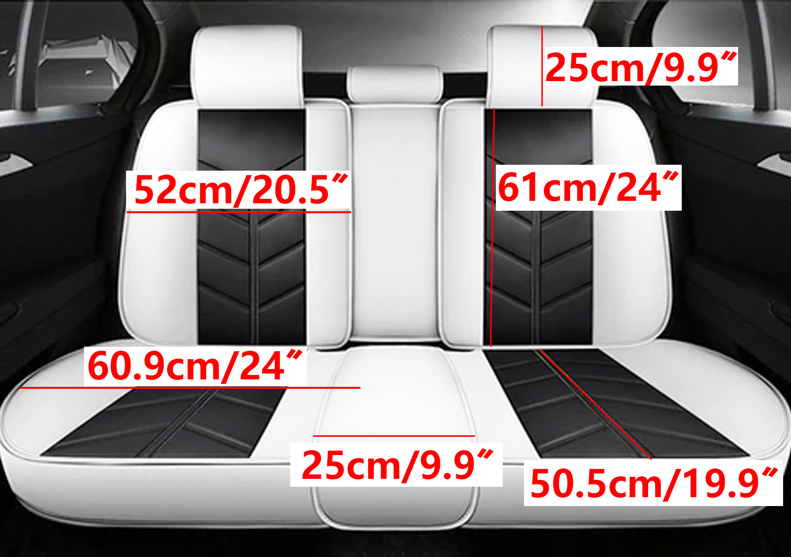 NINTE Universal PU Leather Seat Cover Full Set 5D 5-Seats Car Protector Cushion