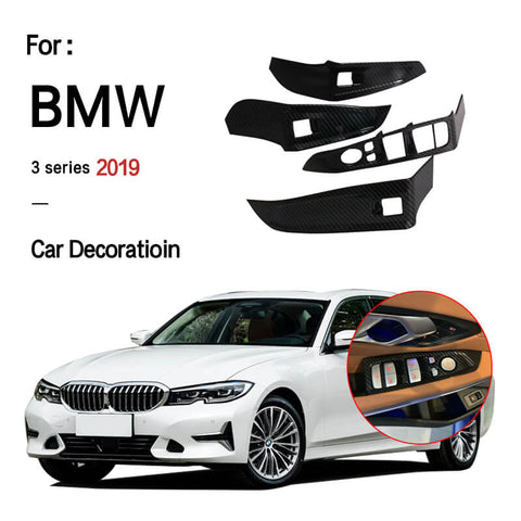 NINTE BMW 3-Series G20 2019 Carbon  Fiber Inner Door Armrest Decor Cover Trim