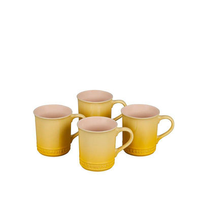 Le Creuset 14 oz. Set of 4 Sea Salt Stoneware Mugs