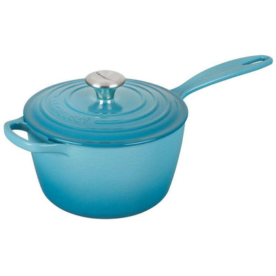 Le Creuset Sauce Pan Enamel Cast Iron Pot Wood Handle Flame -  Denmark