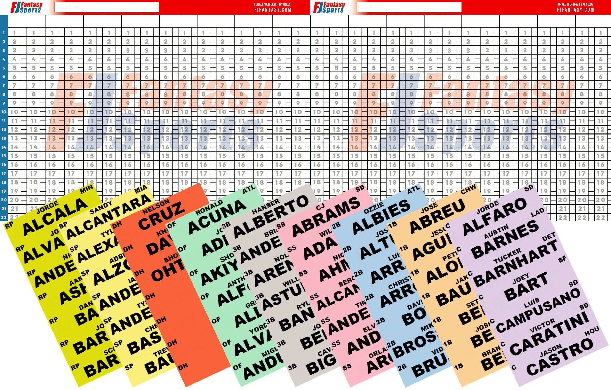 2023 Fantasy Football Standing Draft Board, 500+ Labels - Auction & IDP  Options