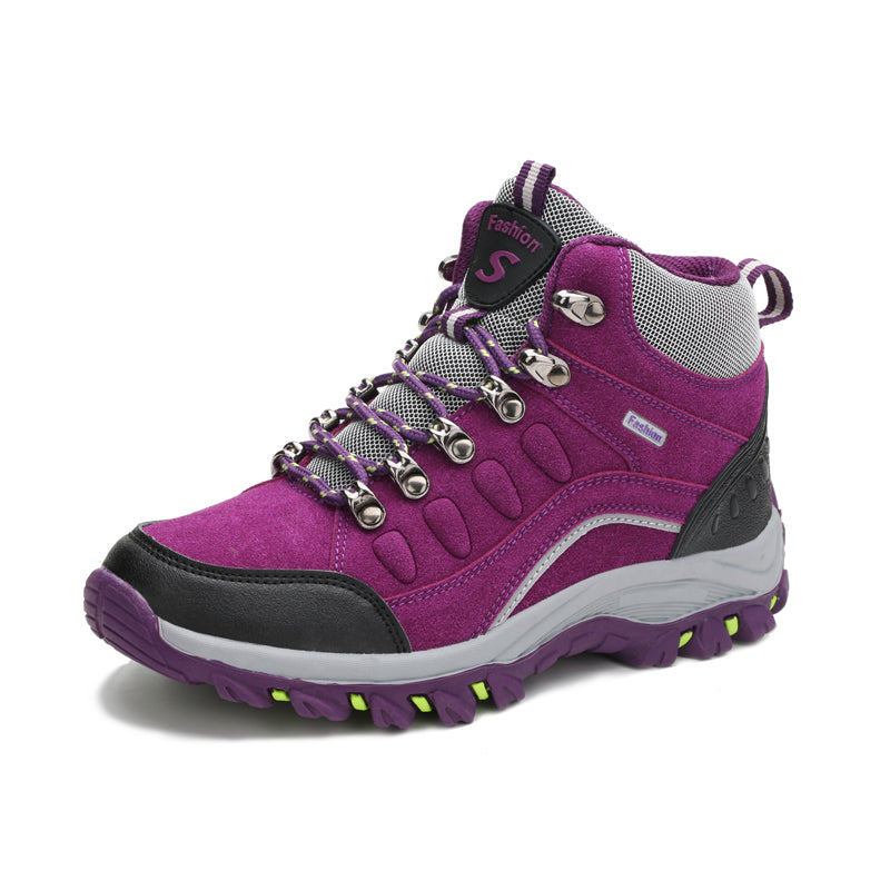 purple walking boots