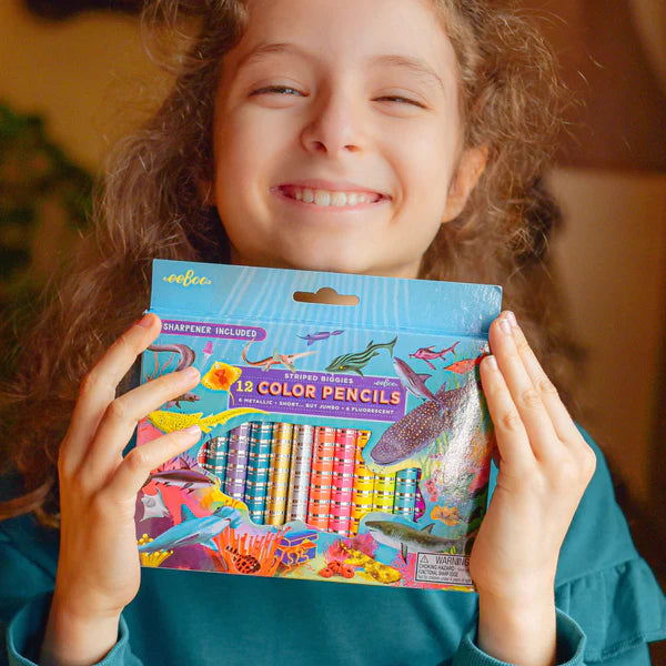 Shark Set of 12 Biggies Color Pencils | eeBoo