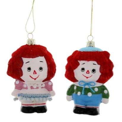 Aldea Home Baby Raggedy Ann And Andy Ornaments