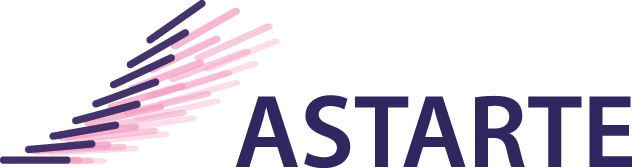 Pink and purple logo for Astarte, a group of clinically documented strains