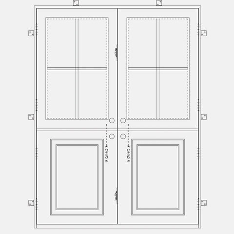 PINKYS Iron Doors Double Flat Dutch Doors Sketch