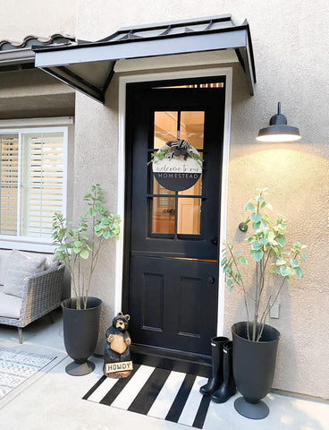 PINKYS Iron Doors Single Flat Dutch Door Black Entry