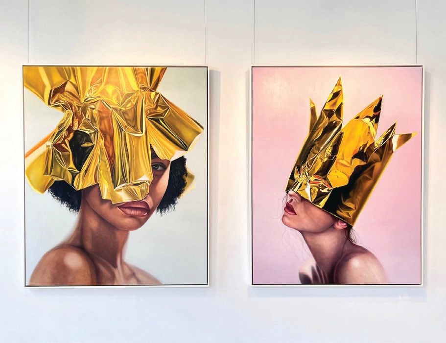 girls with a gold Tinfoil crown