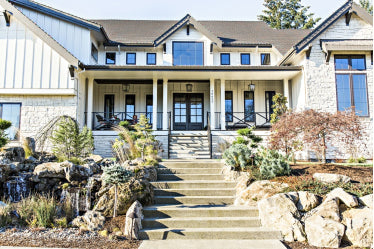 house with a steel front door