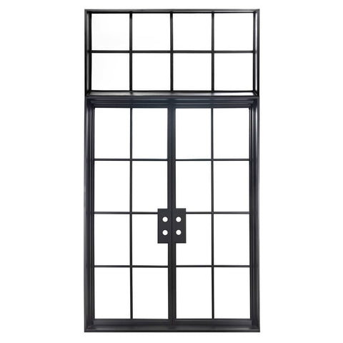 Air 5 Flat Top black steel door w/ Flat Top Transom - PINKYS