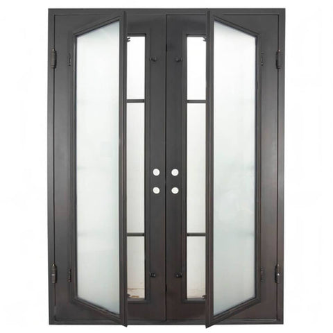 PINKYS Hollywood Black Exterior Double Flat Steel Doors