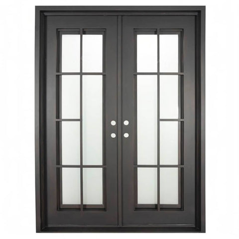 PINKYS Hollywood Black Exterior Double Flat Steel Doors