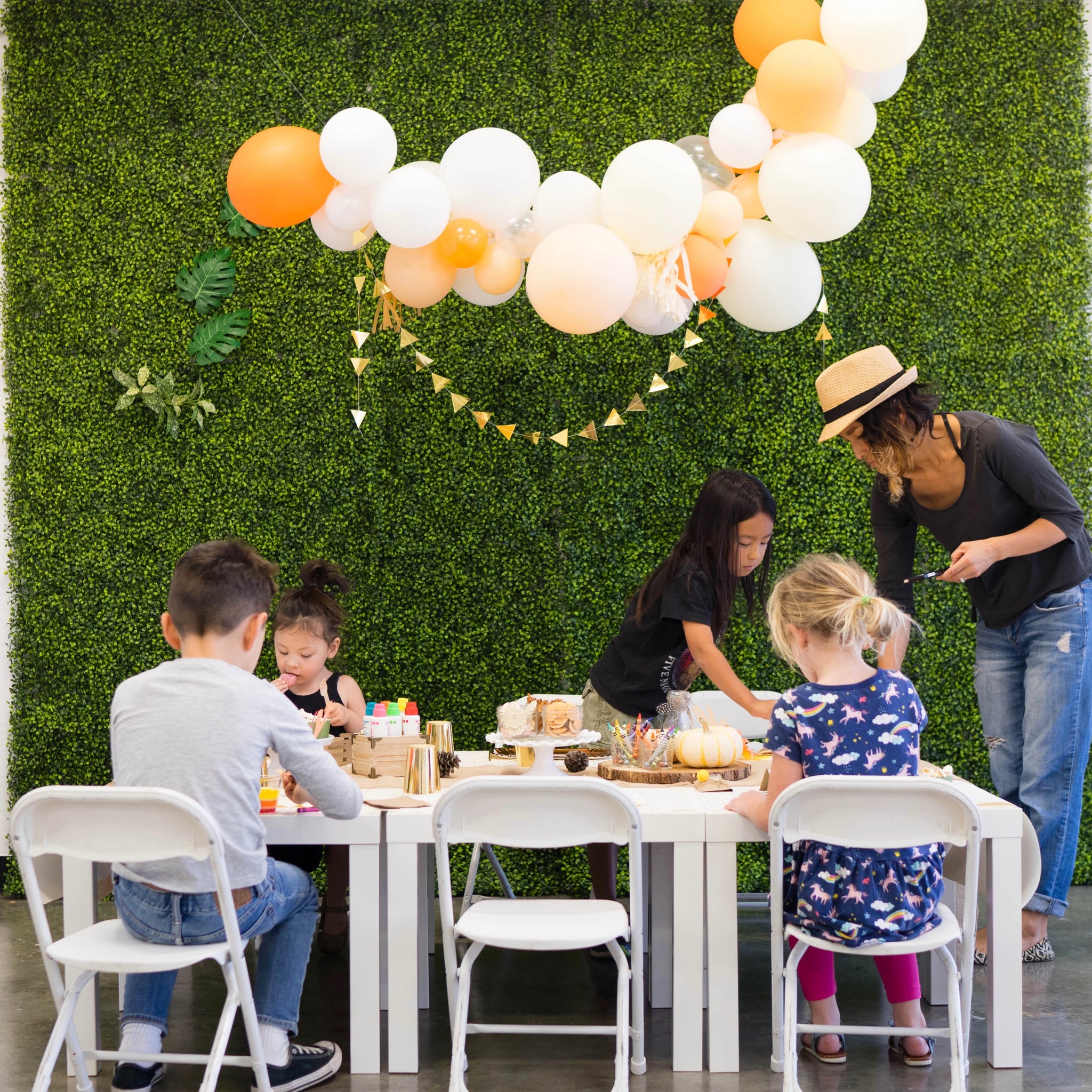 setting up an interactive kids table at thanksgiving to build social emotional skills