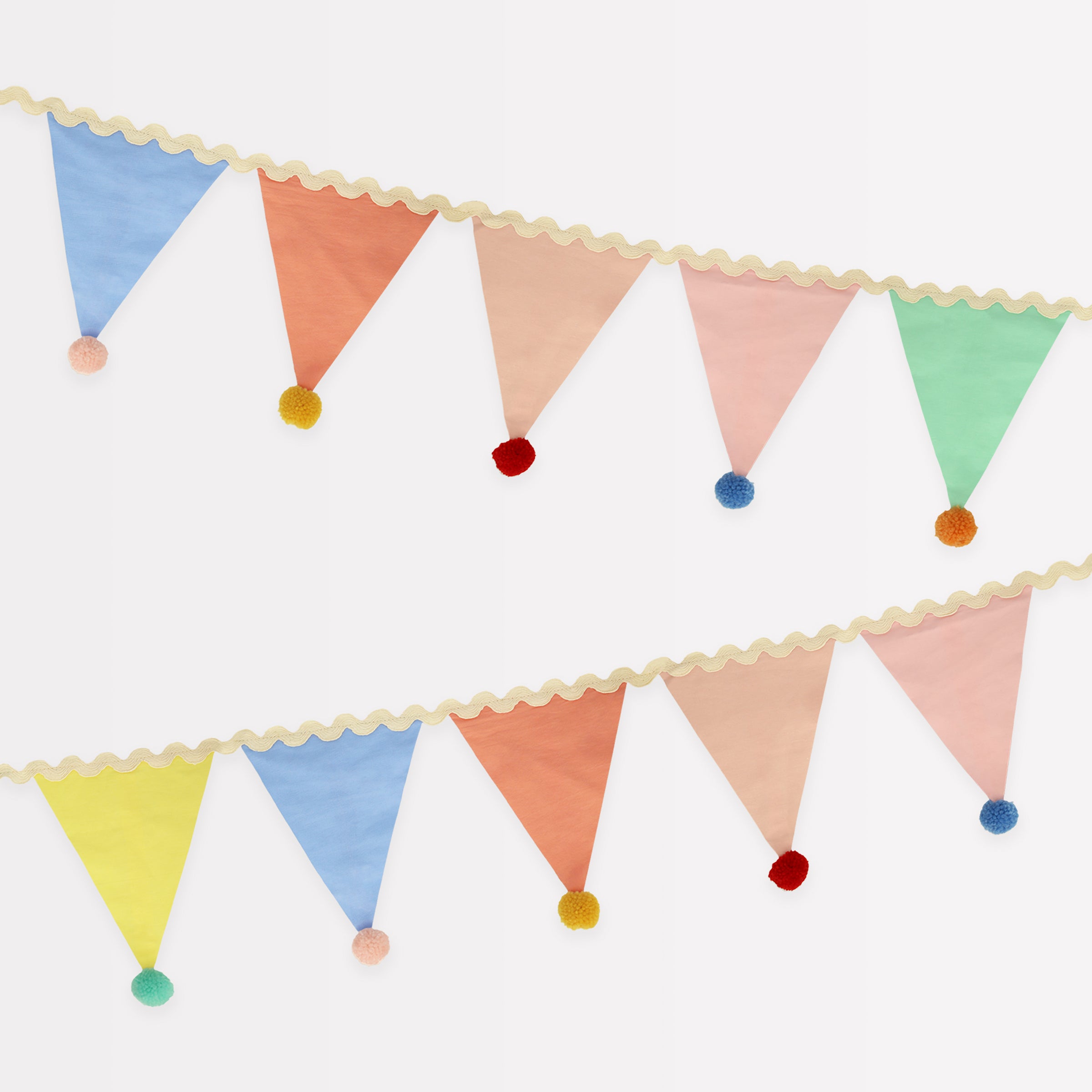 Pastel Pompom Flag Garland - Meri Meri EU Retail product image