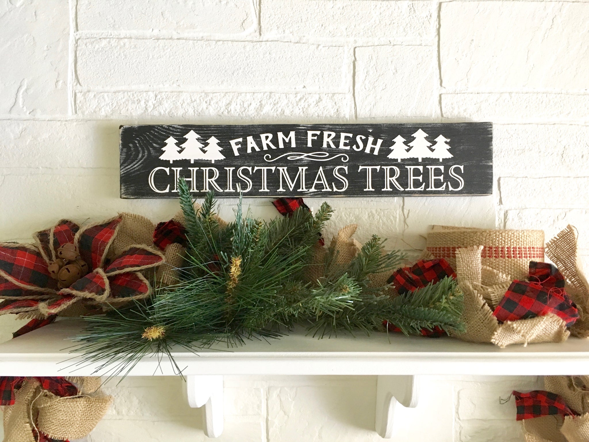 Farm Fresh Christmas Trees Wooden Home Decor Sign Sweet