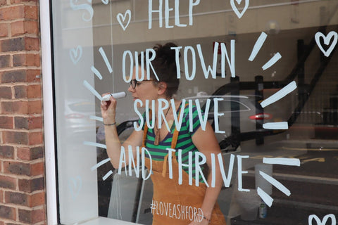 help our town survive and thrive Window Wanderland Ashford Art trail