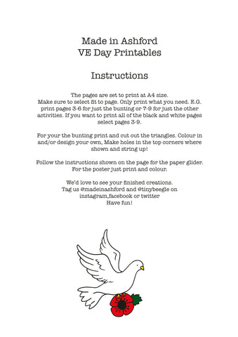 ve day activity pack instructions