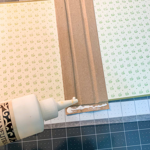 Assembling the art journal with gummed tape and pvc glue.