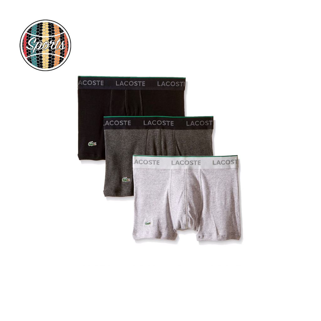 Lacoste Underwear Men's Stretch Cotton Boxer Brief 3-Pack 6H9844 BCK 