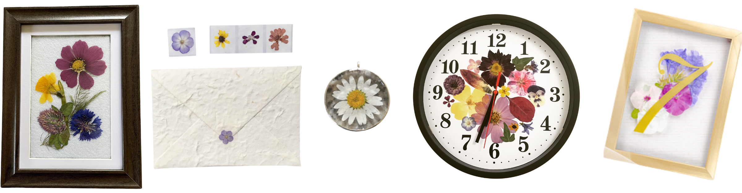 Pressed Flower Wall Clock