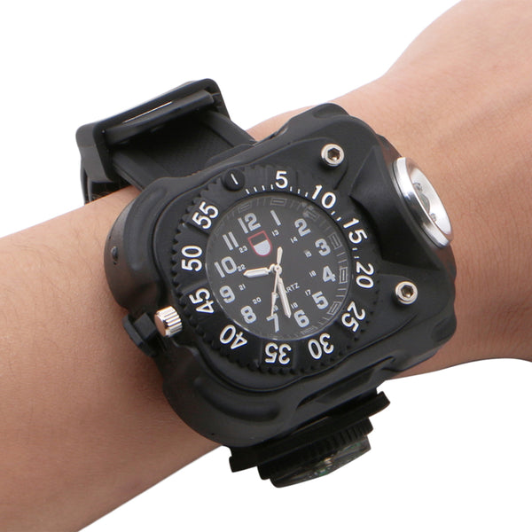 wrist watch with led flashlight