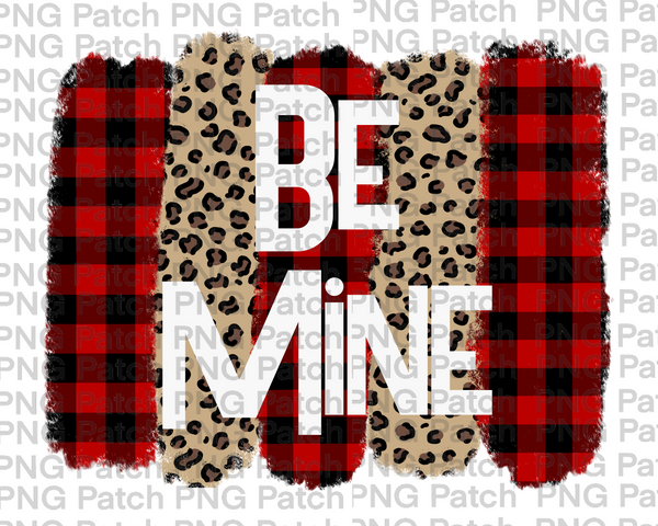 Download Be Mine with Buffalo Plaid and Leopard Print Paint Brush ...