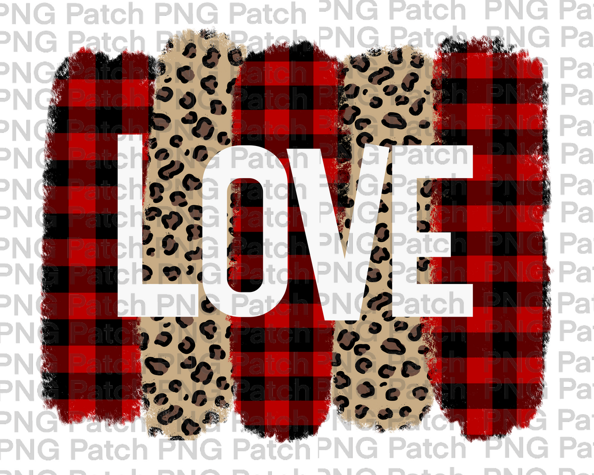 Download Love with Buffalo Plaid and Leopard Print Paint Brush ...