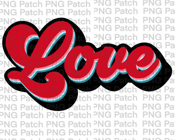 Download Red Retro Letters, Love , Valentine's Day PNG File, Love ...