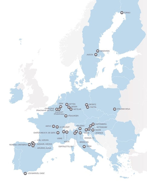 sites production inox Europe