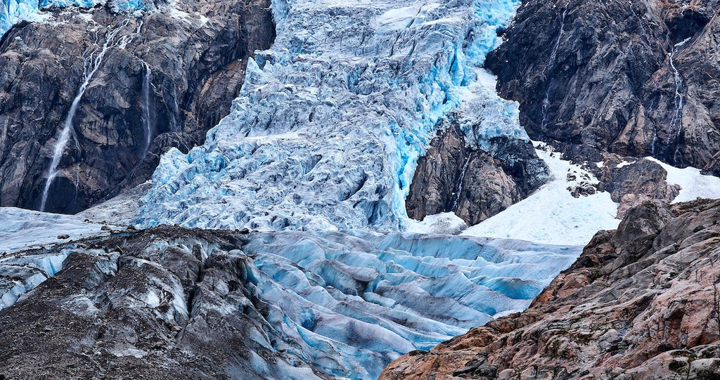 beautiful ice formations on the folgefonna glacier