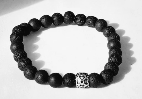 Source ALT Text: BE CALM VOLCANIC LAVA BEAD BRACELET