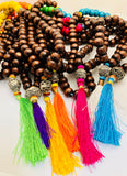 银Bead and Tassel Festival Necklace (Various Colors) - Now Chase the Sun