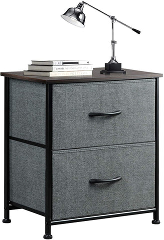 nightstand with two Fabric Drawers