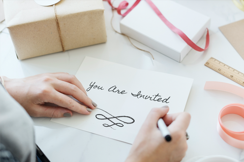 Writing you are invited on letters