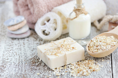 Handmade soap made with oatmeal