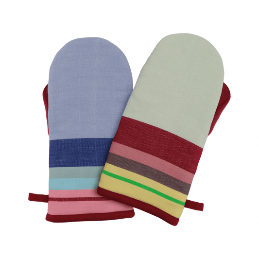 Happy Stripes Oven Mitts & Trivets - Noni Pattern #502 - Great