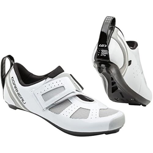 New Louis Garneau Tri X-Lite II Carbon Road Bike Shoes 36 6 White Blue  Triathlon