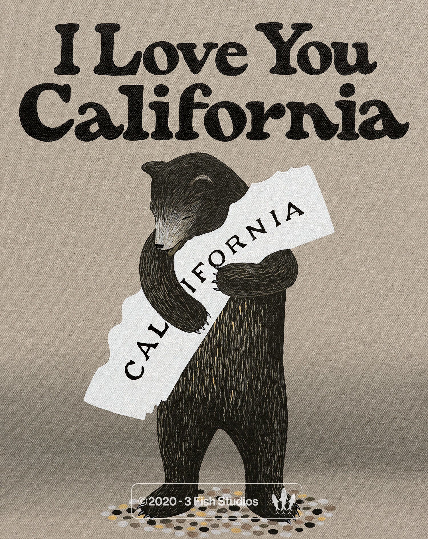 I Love You California Print Affordable Art 3 Fish Studios