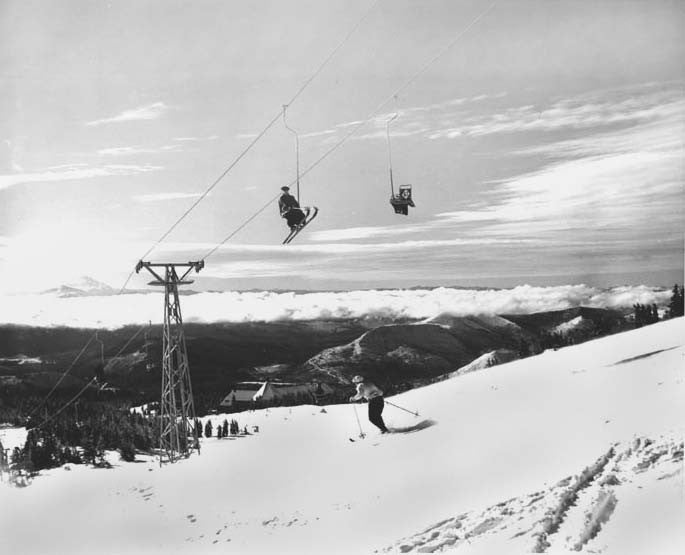 Vintage Ski Chair Lift Mt Hood Magic Mile Ski Lift Vintagewinter