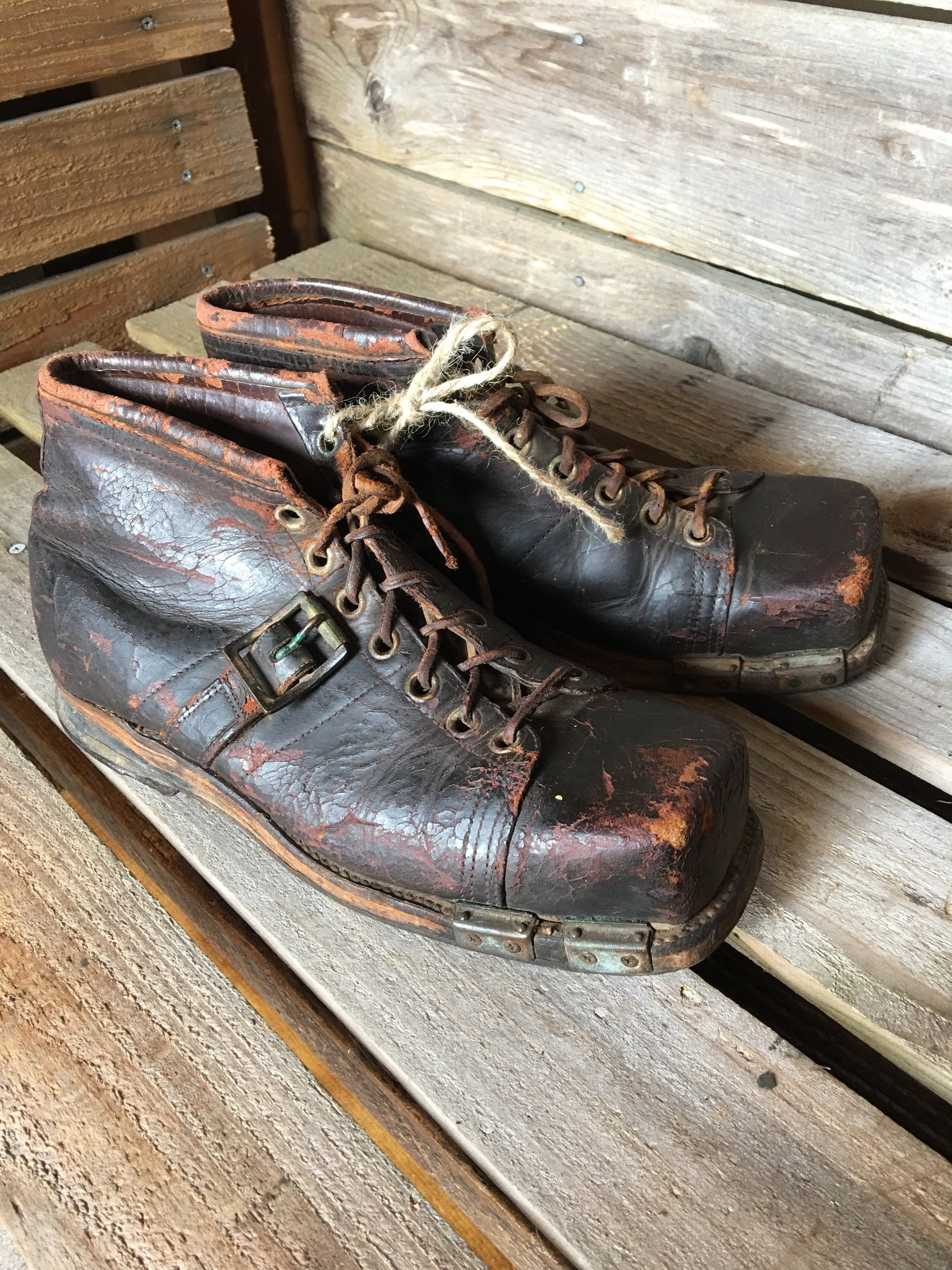 vintage steel toe boots