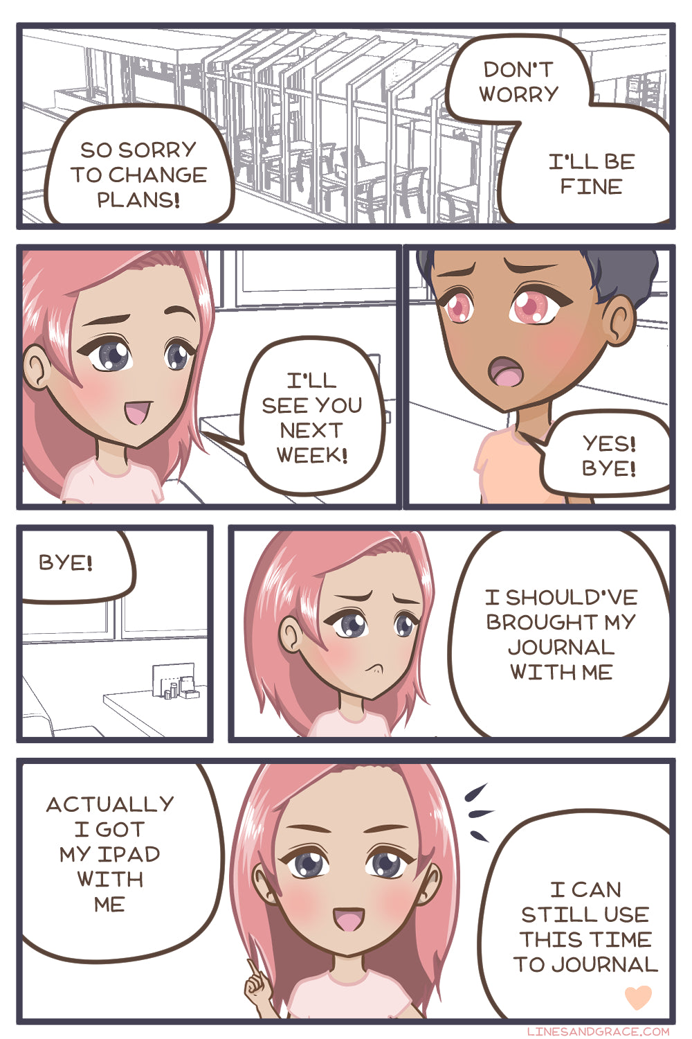 Manga comic on digital journaling