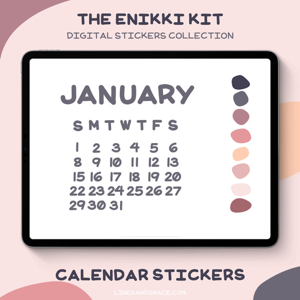 Enikki Kit Digital Stickers Collection - Calendar Digital Stickers