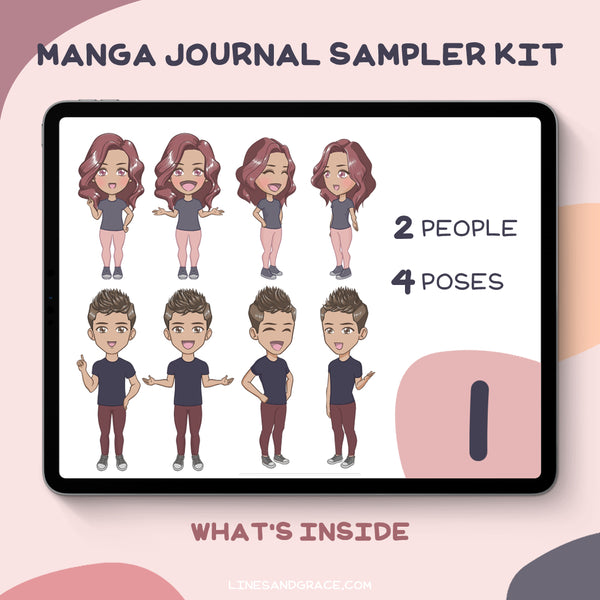Manga Journal Sampler Kit | People person poses