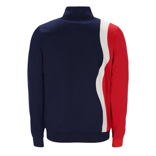 Fila Liston Colour Block Velour Track Top Jacket - Fila Navy/Gardenia/Fila  Red