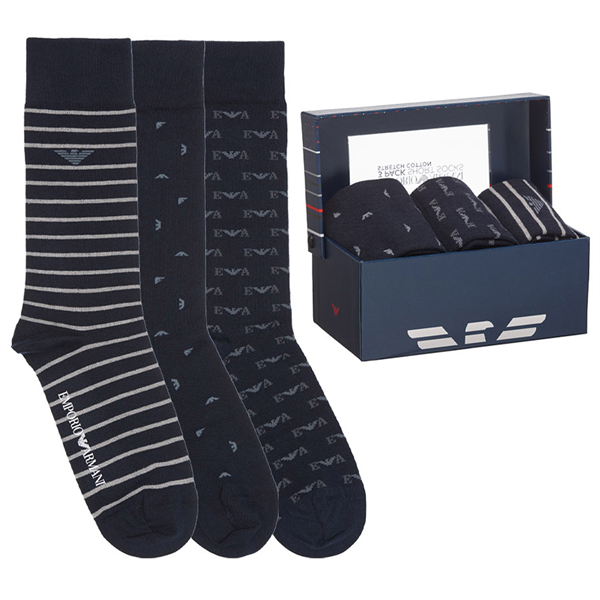 Emporio Armani Mens 302402-0P254 3 Pack Cotton Trainer Socks With Gift –  Sutton Sports